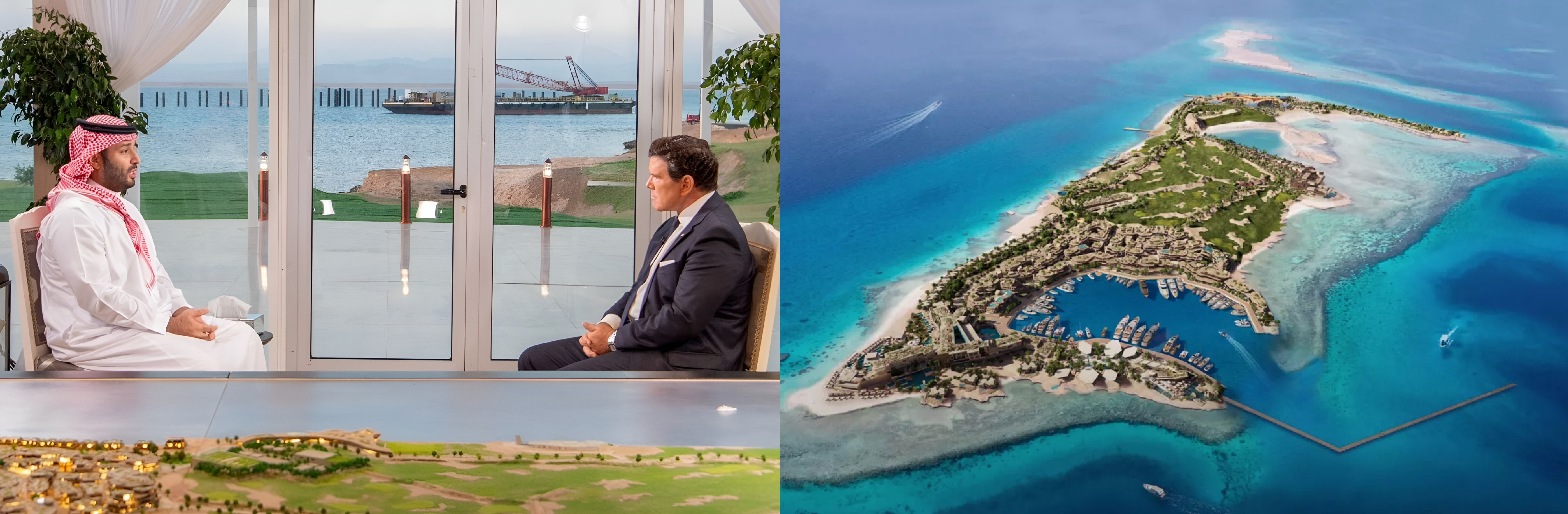 Construction and Logistics Coordination for Crown Prince Mohammed bin Salman's Interview on Sandalah Island